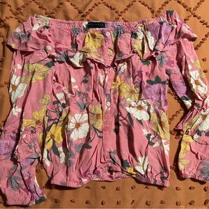 Floral Off-Shoulder Top - Pink